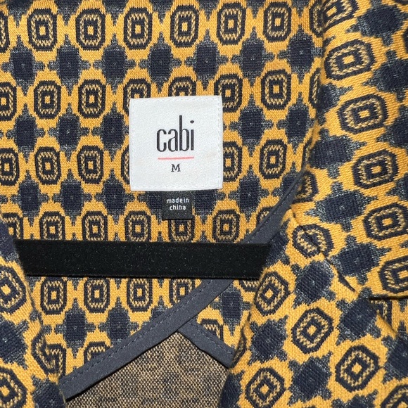 CAbi Kensington Proper Geometric Yellow and Blue Jacket - Picture 3 of 3